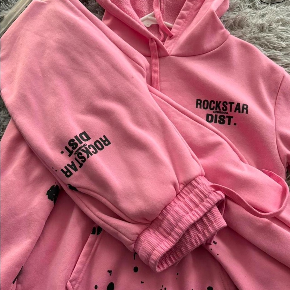 Rockstar Dist. Pink Women's Hoodie and Sweatpants Set